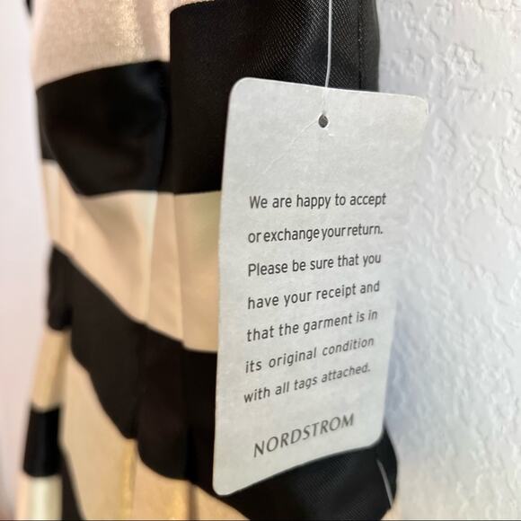 ELIZA J 2 PETITE STRIPED SHINY CREAM CHAMPAGNE ROSE GOLD WOMEN DRESS BRAND NEW - Picture 9 of 10